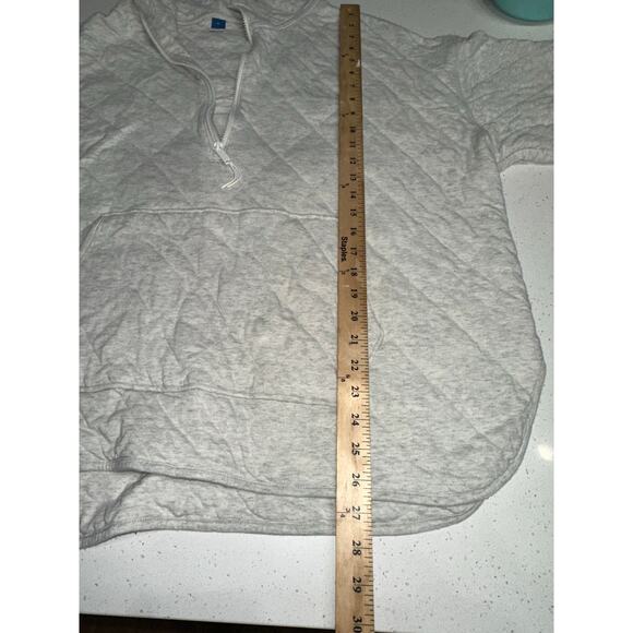 Old Navy Women’s Quilted Pullover Hoodie 1/4 Zip Oatmeal Heather 2X Comfy warm - Picture 7 of 8